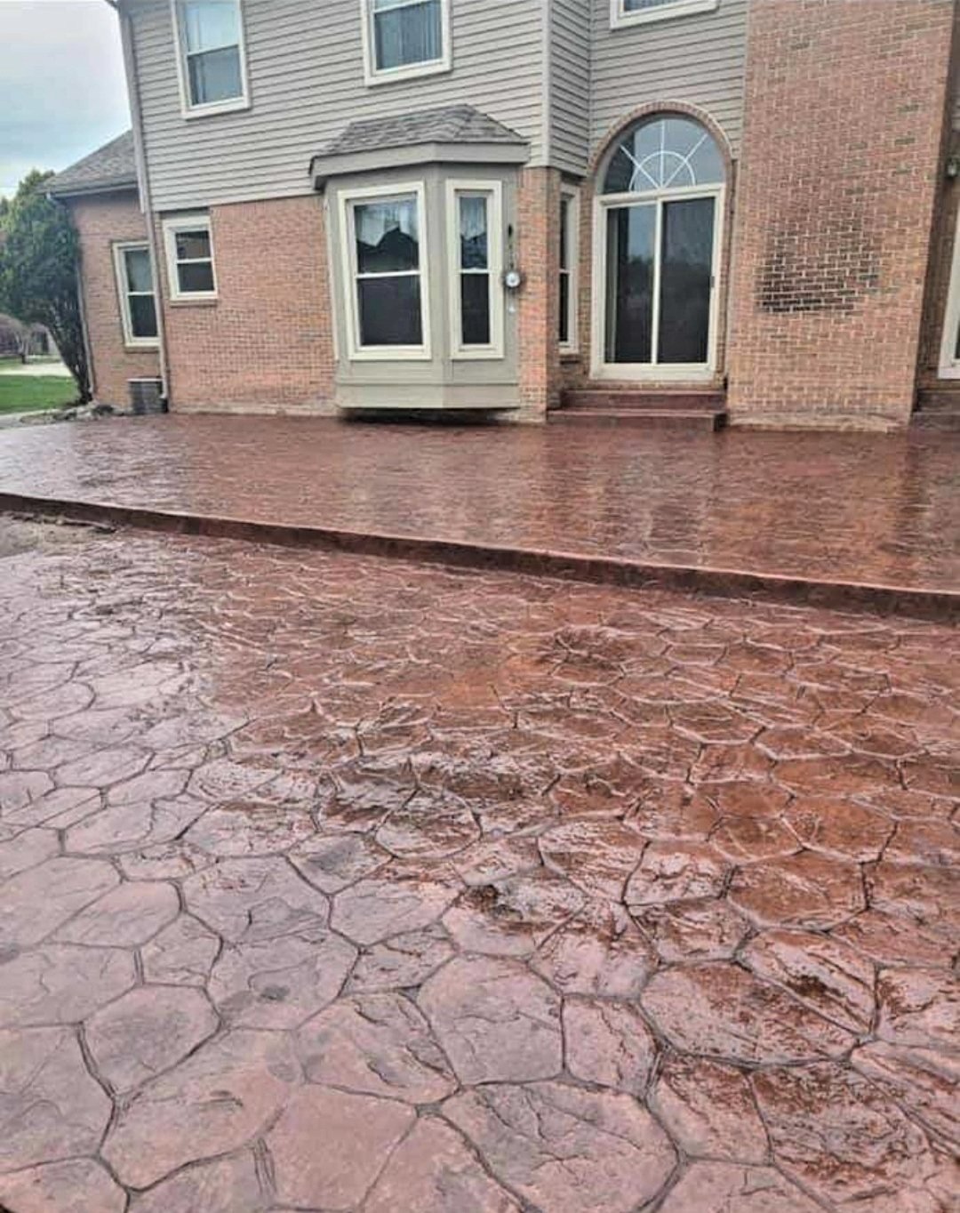 Stamped concrete patio